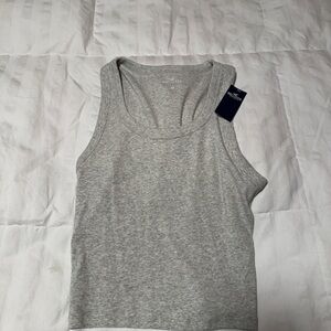 Hollister heather gray cropped tank top
